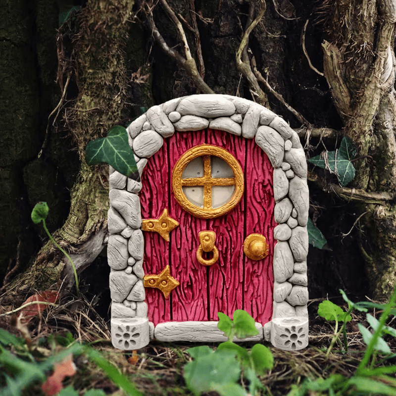 Tree Fairy Door Decor Micro Fairy Garden Outdoor Decoration - Temu