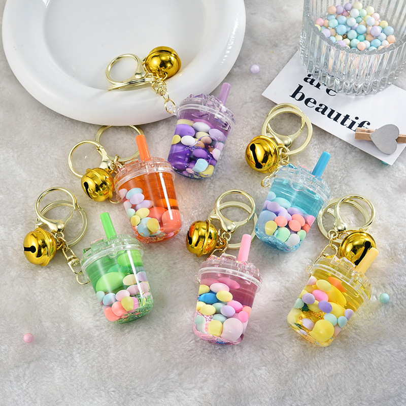 Cute Liquid Lollipop Keychain Creative Floating Quicksand Ball