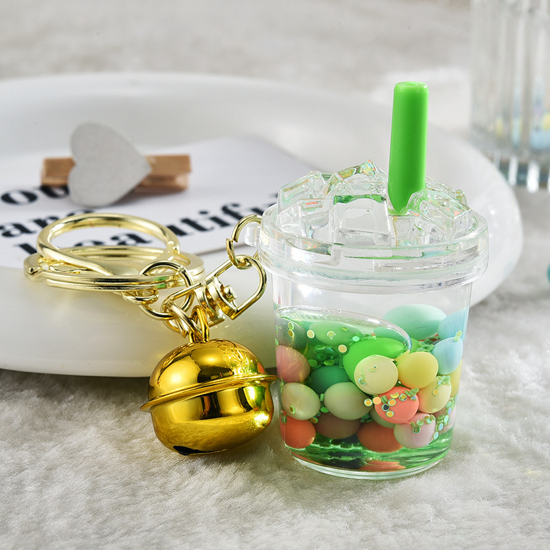 Cute Liquid Lollipop Keychain Creative Floating Quicksand Ball