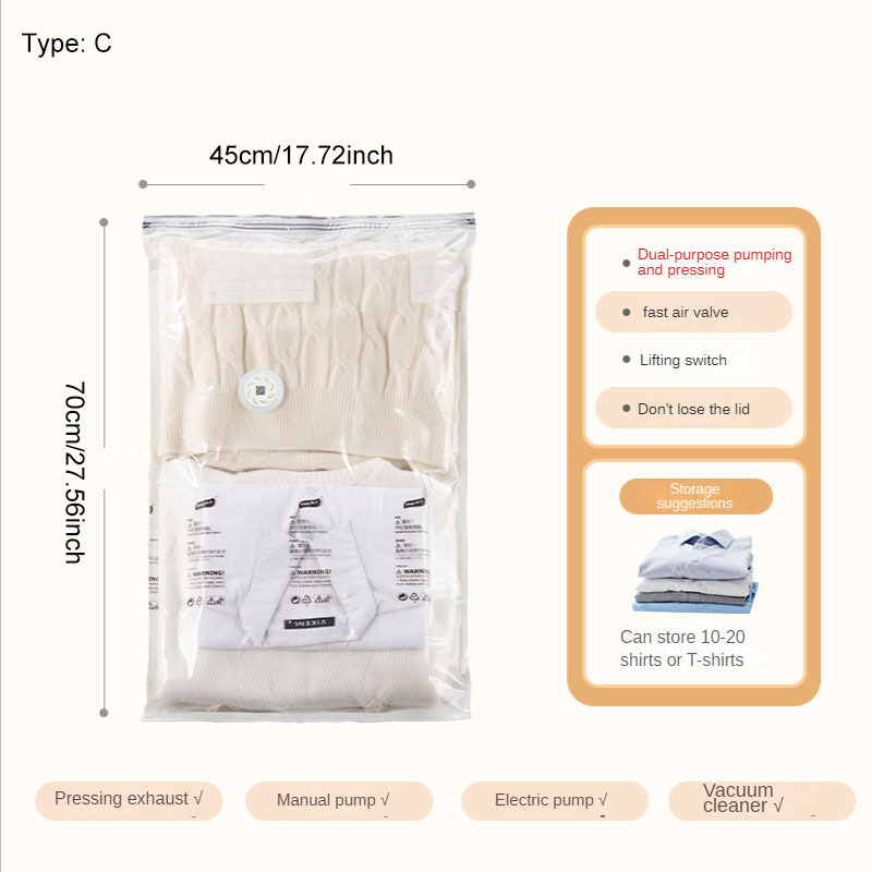 Vacuum Compression Bag Roll up Space Saver Bags Clothes - Temu