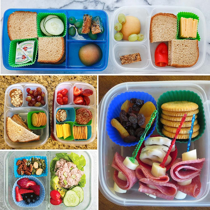 40 Pcs Silicone Lunch Box Dividers, Bento Bundle Lunch Box Dividers for Kids  Lunch Accessories