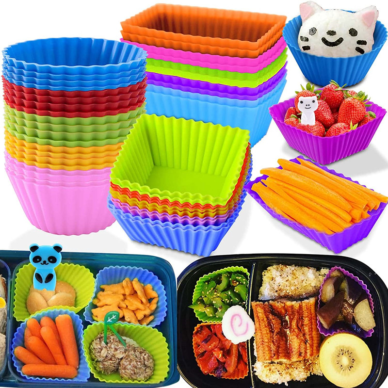 40pcs/60pcs, Silicone Lunch Box Dividers, Bento Bundle Lunch Box Dividers  With Food Picks School Lunch Containers Accessories, School Party Supplies