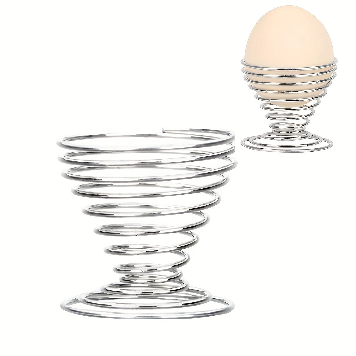 5Pcs Mini Metal Egg Cup Spiral Spring Wire Egg Tray Egg Cup Boiled