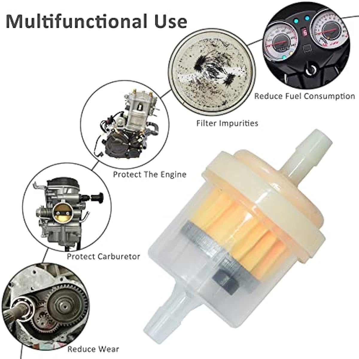 Universal Gas Inline Fuel Filters: Increase Performance - Temu