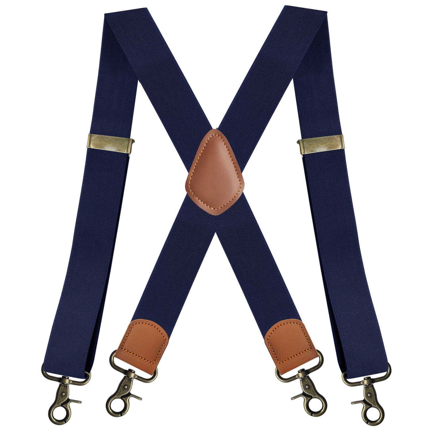 Mens Suspenders X-Back 2 Wide Adjustable Solid Straight Heavy Duty Clip  Suspenders for Men Women