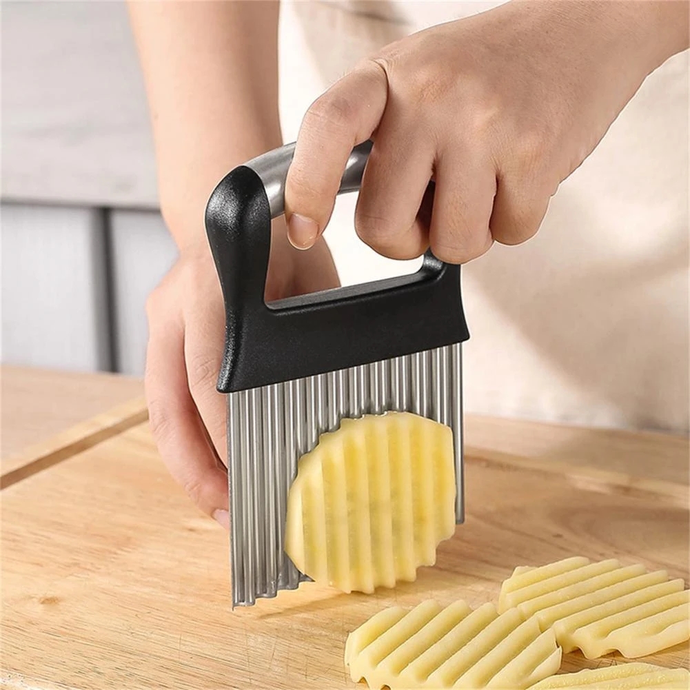 Wavy Potato Chips Cutting Machine Curly Carrot Slicer Wave