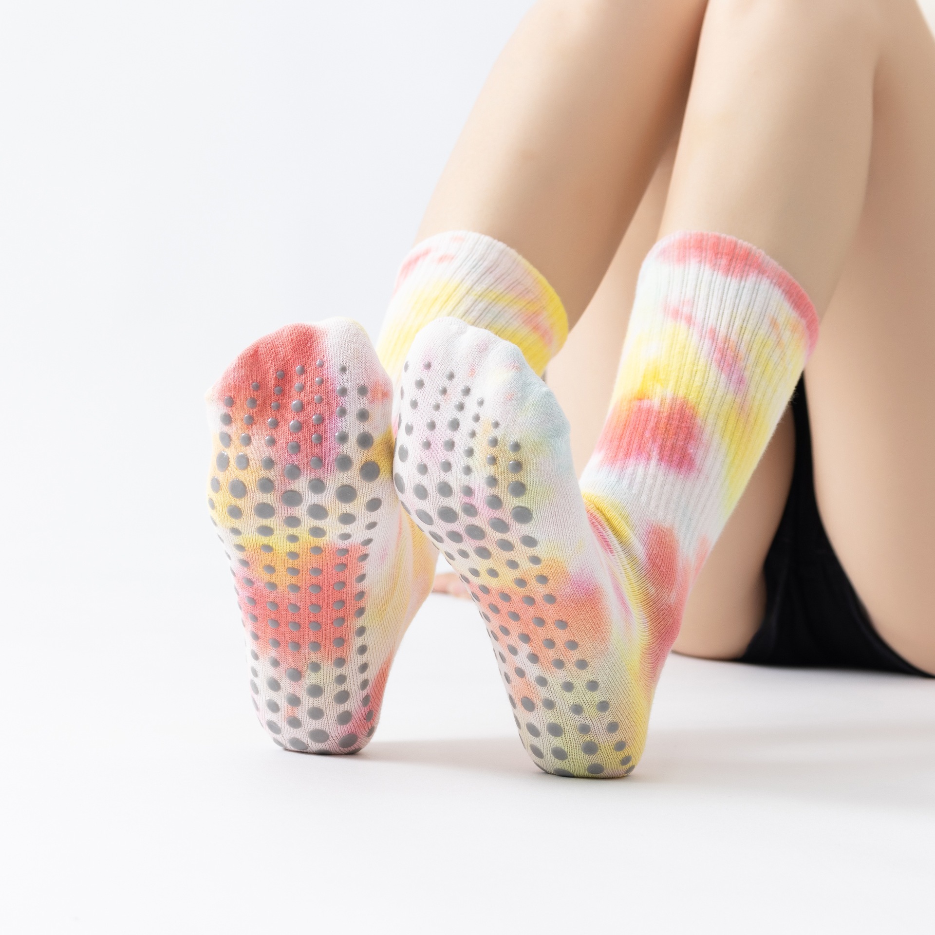 Tie Dye Yoga Socks Non Slip Versatile Sports Calf Socks - Temu Canada