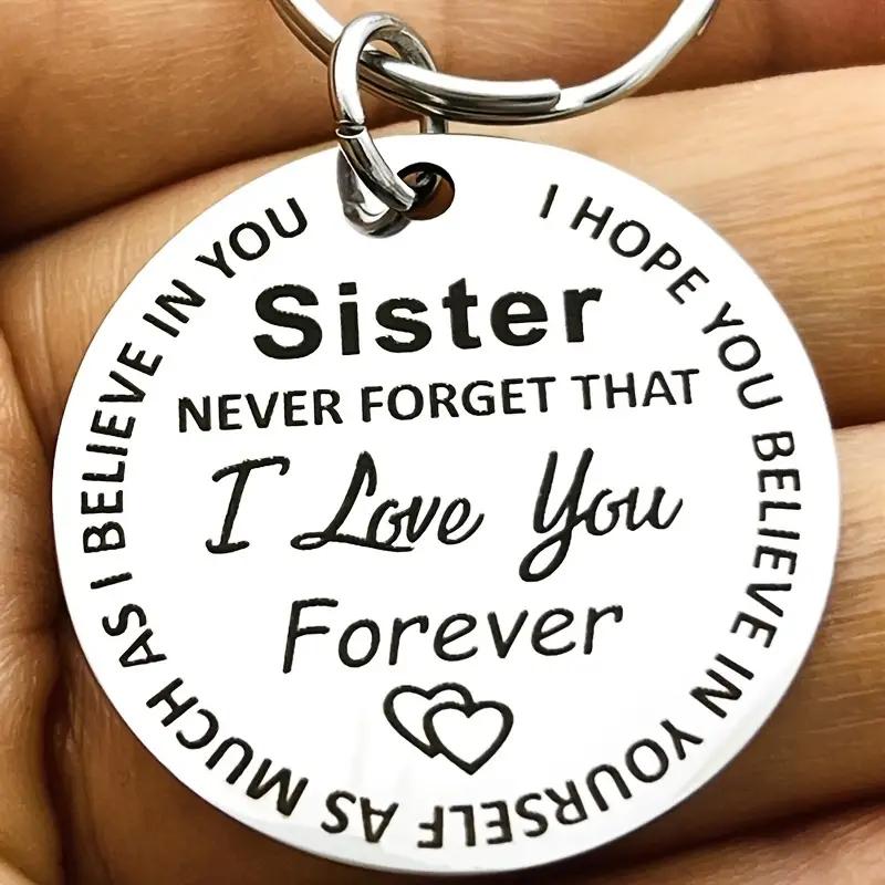 Stylish Metal Keyring for Sisters - Perfect Gift for Christmas, Birthdays, and Graduations