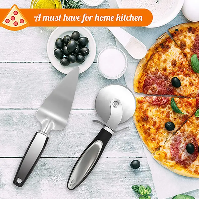Stainless Steel Pizza Cutter Wheel And Pizza Shovel Pie - Temu