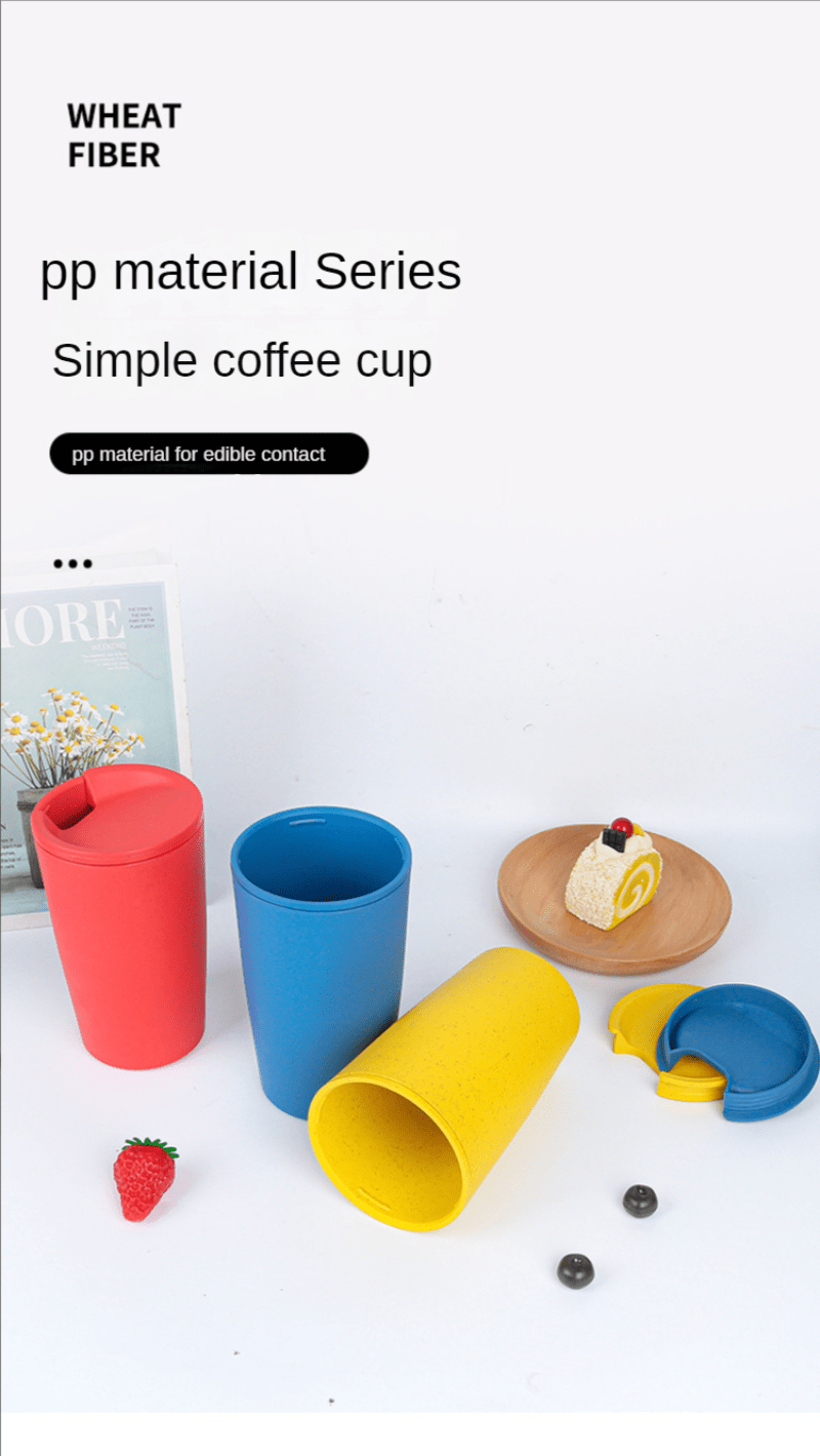 Portable Reusable Coffee Cup Travel Wheat Straw Fiber Coffee - Temu