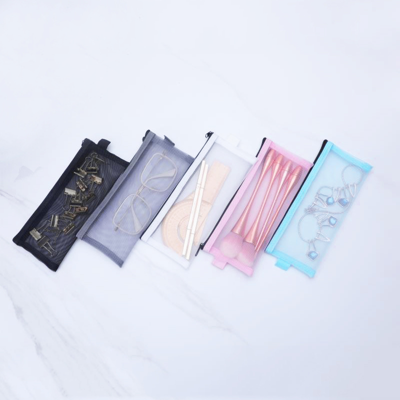 Mesh Pencil Case Transparent Stationery Bag Simple Pencil - Temu United  Kingdom