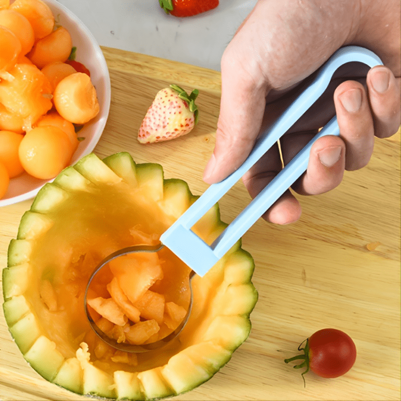 3pcs Stainless Steel Melon Baller Scoop Set, 3-in-1 Fruit Carving Tools,  Watermelon Cutter, Seed Remover, Pulp Separator