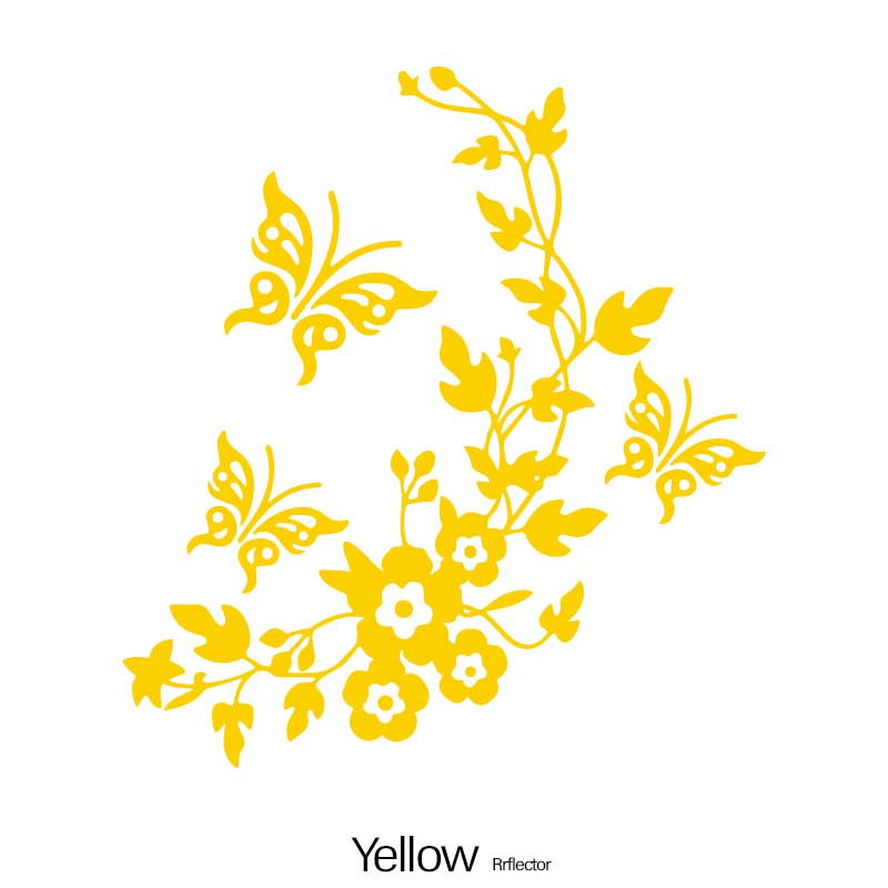 Yellow Butterfly Illustration Vinyl Waterproof Sticker Decal Car Laptop  Wall Window Bumper Sticker 5