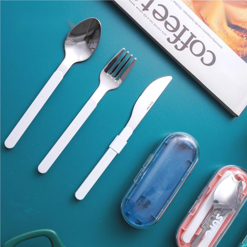 On-the-Go Plastic Fork and Spoon Set with Travel Case