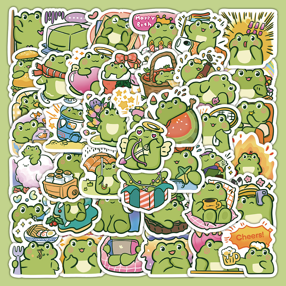 ANGOLIO 300Pcs Cute Frog Make A Face Stickers Scene Roll DIY Make Your ...