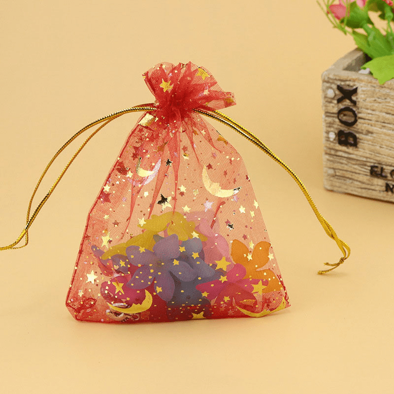 100pcs Small Drawstring Mesh Gift Bags Organza Bags 2.8x3.5