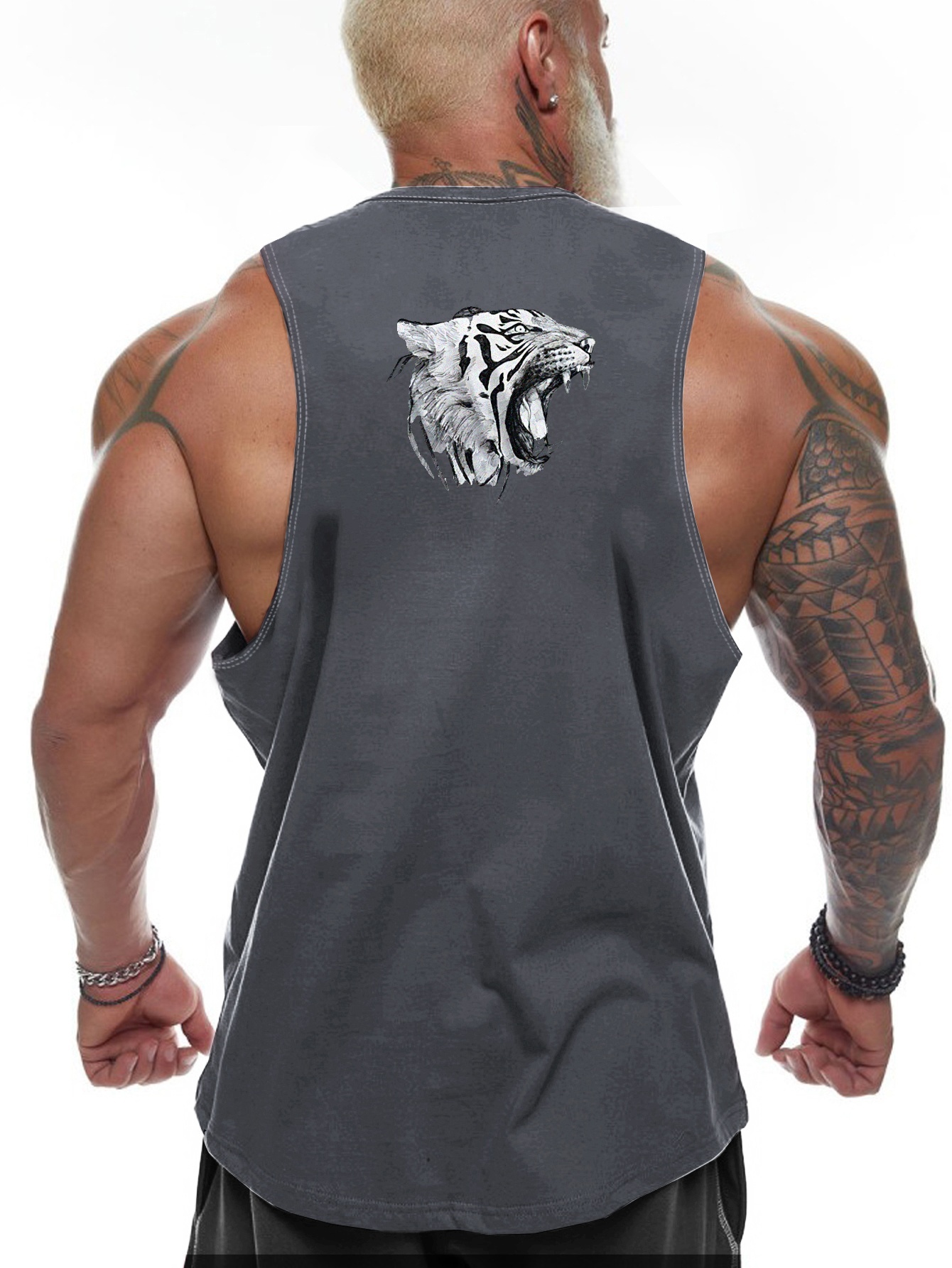 Men's Printed Quick Dry Sleeveless Exercise, Casual Stretchy, Breathable  Tank Top