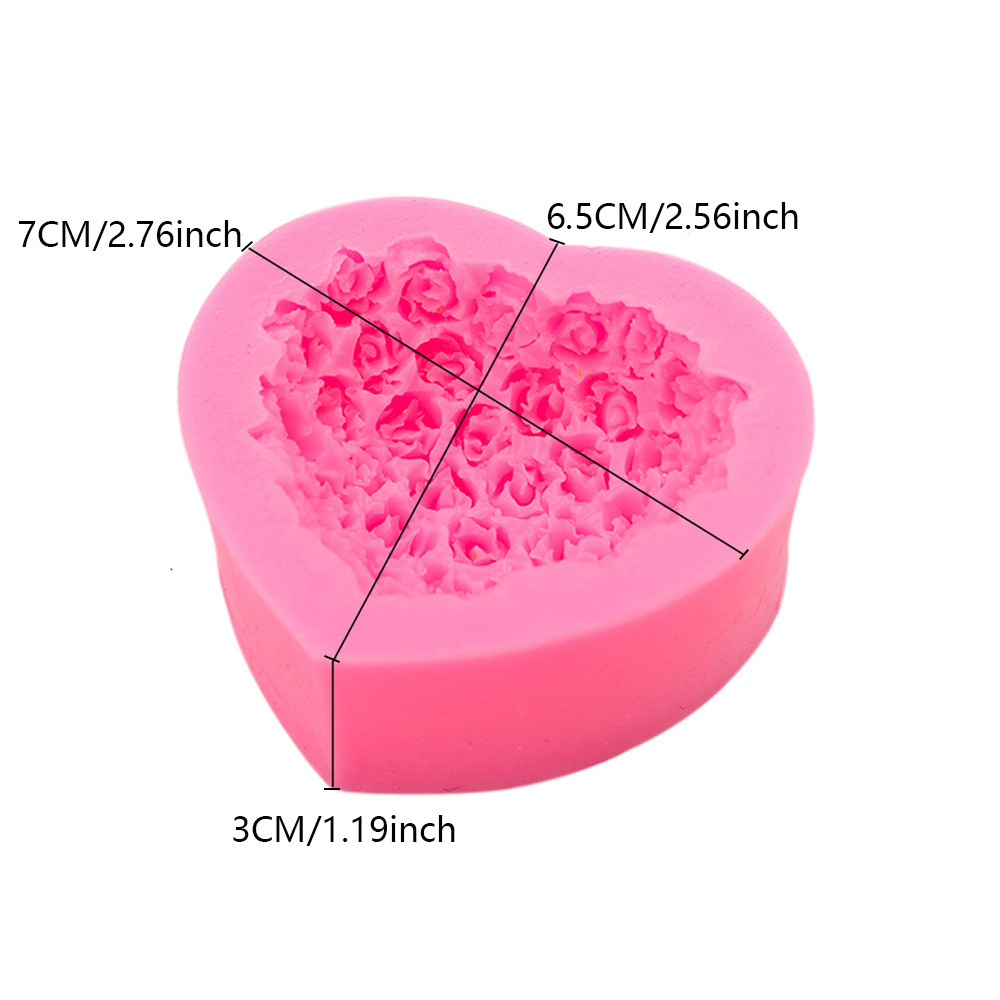 Small Silicone 3d Rose Flower Mold Love Heart Shape Fondant - Temu