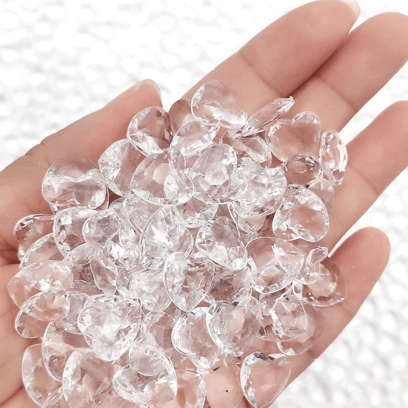 1000 Pieces Acrylic Heart Gems Charms Plastic Heart Vase Fillers for