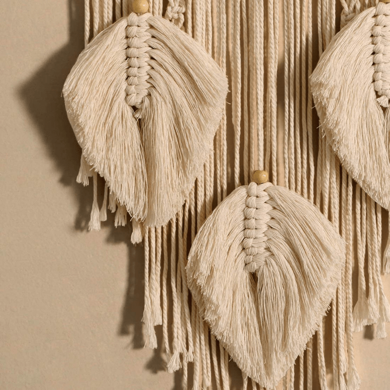 Macrame Dream Net Large Boho Wall Hanging Decor Woven Feather Handmade  Cotton Tapestry Tassels Decoration Bedroom Dorm Nursery Chic Ornament  Craft, 36