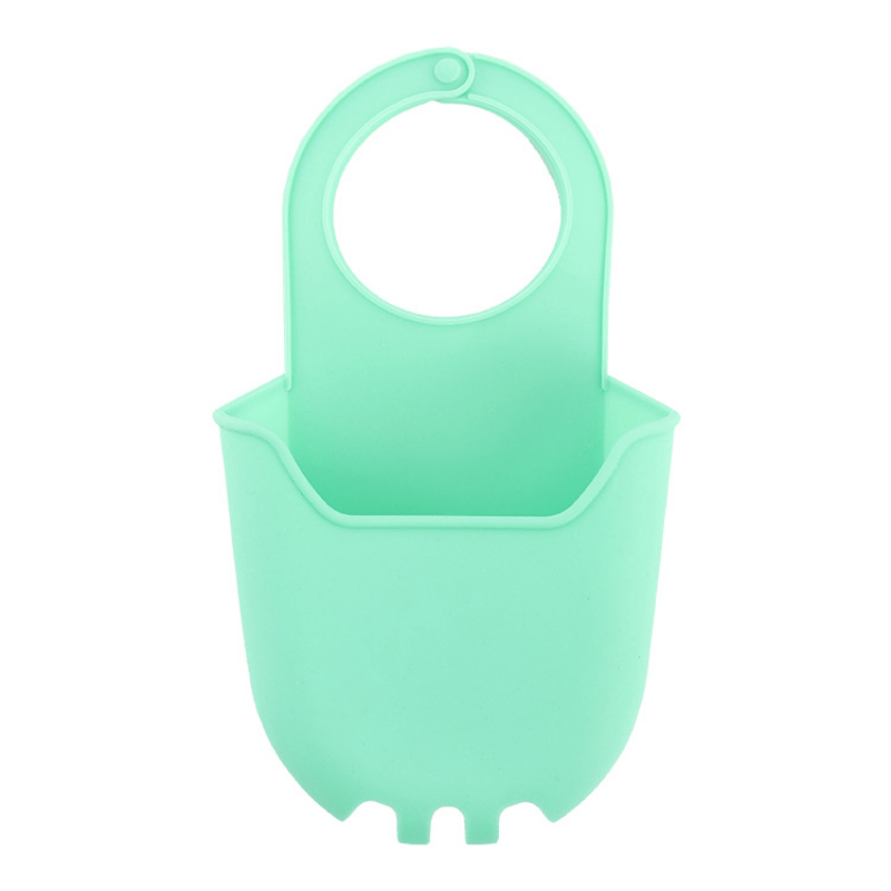 Kitchen Sponge Holder Sink Silicone Storage Basket, Green