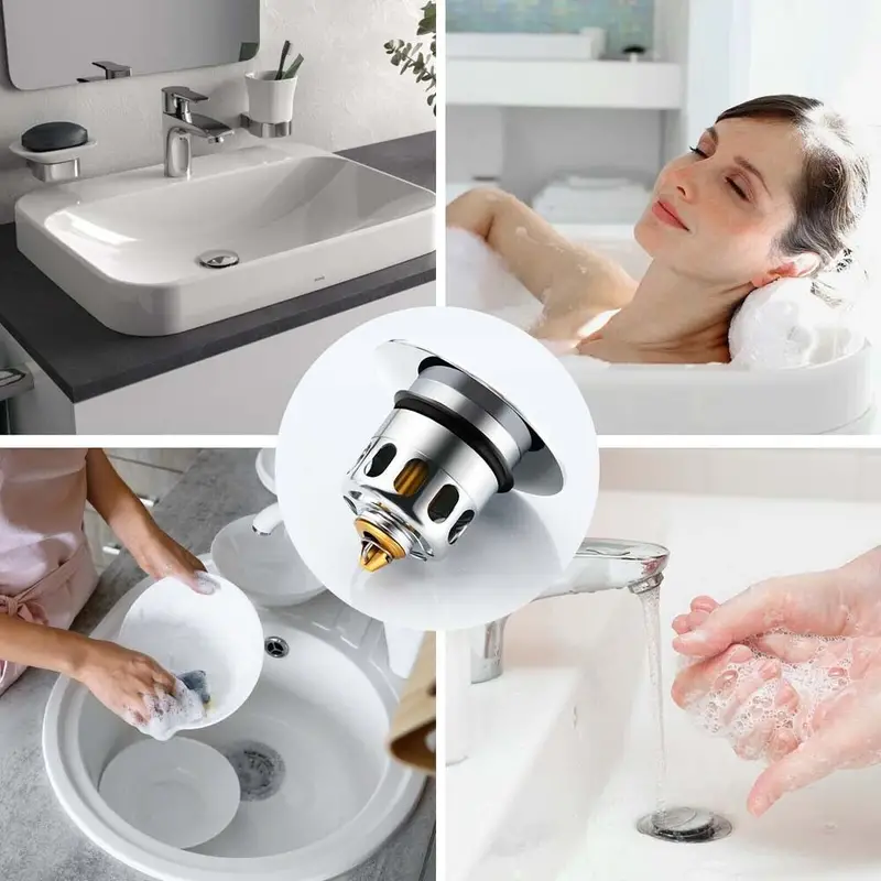 1 pz. Tappo universale per lo scarico del lavandino del bagno, filtro  pop-up per il