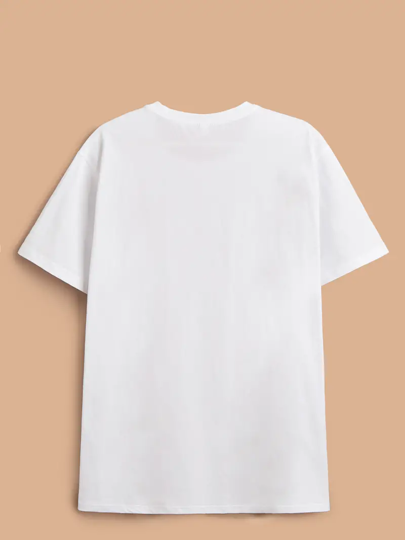Plus Size Casual T-shirt, Women's Plus Floral Slogan Print Short Sleeve ...