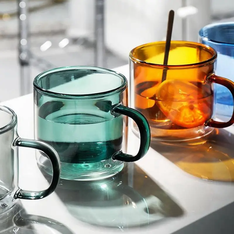 Glass Coffee Mug Double Wall Clear Coffee Cups Water Cups - Temu