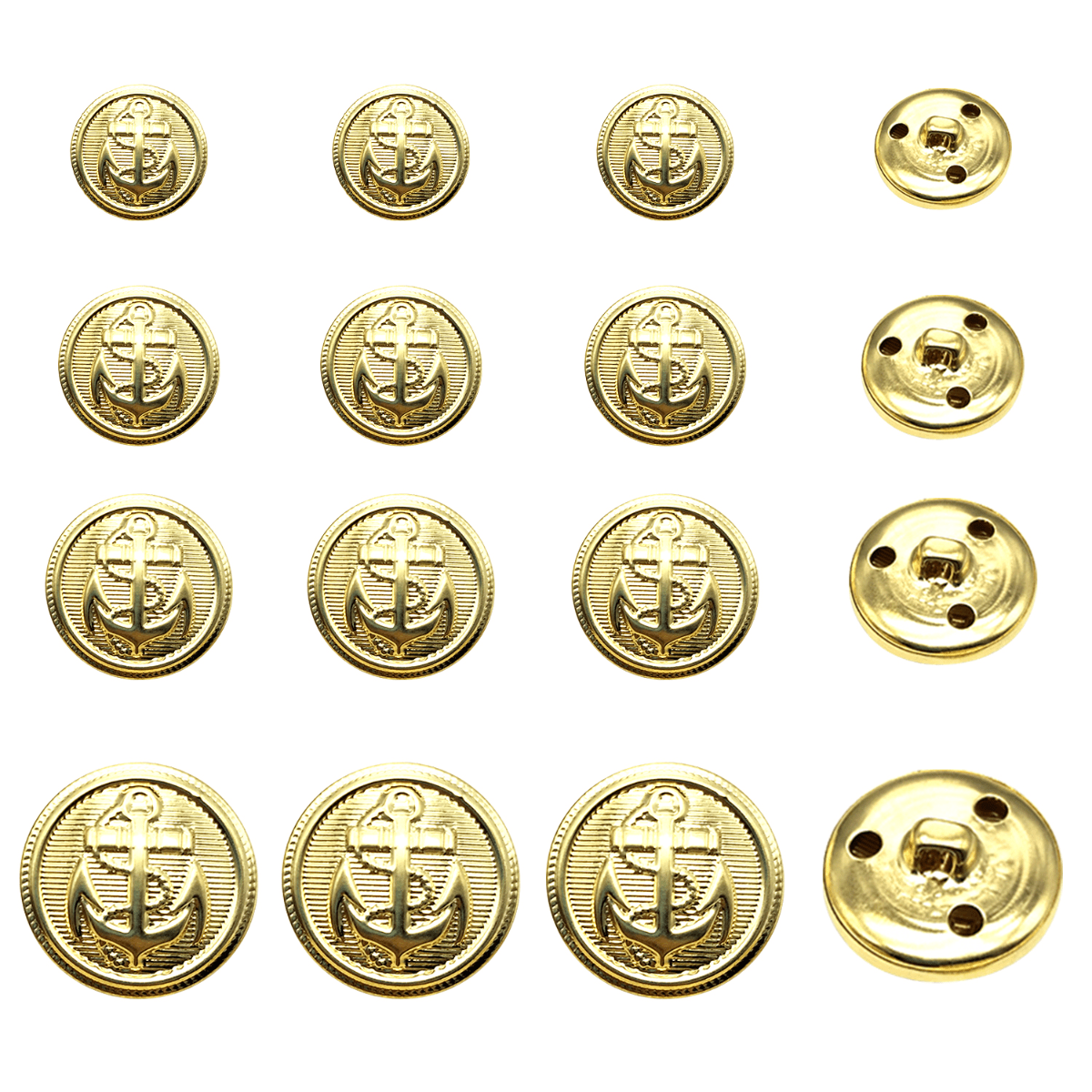 10 Pieces Gold Buttons for Blazer, 20mm Gold Buttons for Jacket Blazer Buttons for Men and Women Metal Buttons for Sewing, Sport Coats, Suits