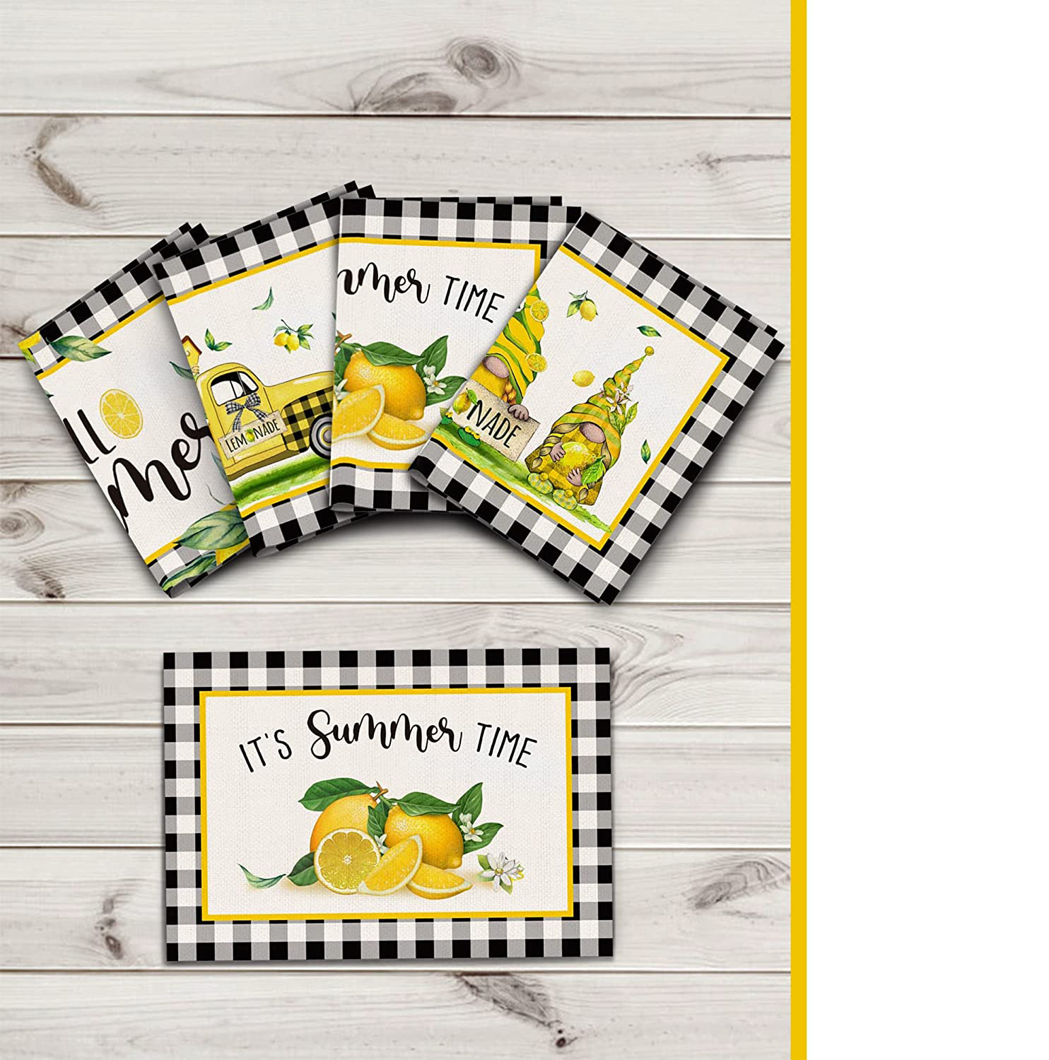 Summer Placemats Lemon Themed Kitchen Decor Yellow Lemonade Temu