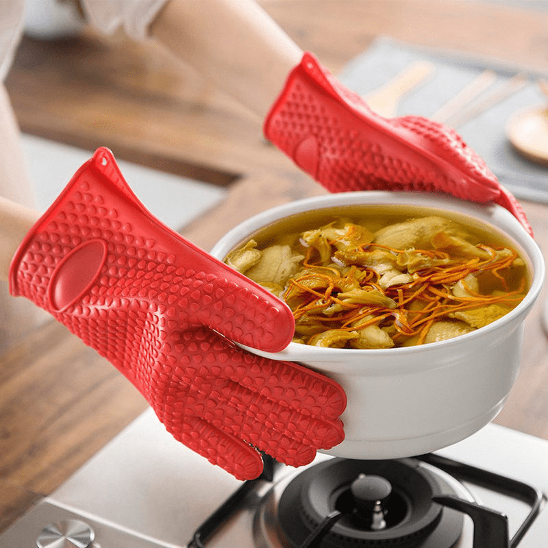 Heat Resistant Silicone Grilling Gloves Long Waterproof Bbq Kitchen Oven  Mitts For Barbecue Baking Silicone Smoker Oven Gloves - Temu United Kingdom