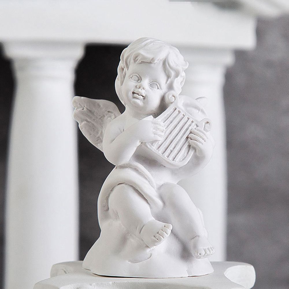 1pc 北欧スタイル天使石膏ポートレートミニキューピッド置物石膏彫刻