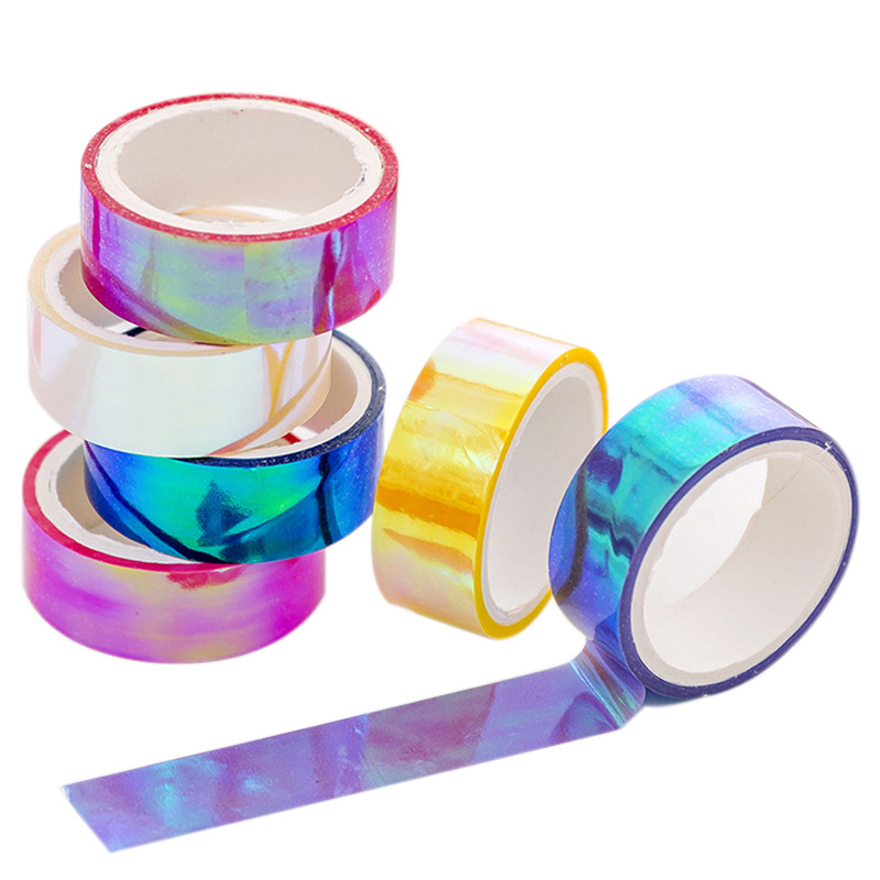 Cinta adhesiva decorativa con purpurina para álbum de recortes, cinta  adhesiva de Color para manualidades, suministros escolares, papelería, 50  unidades