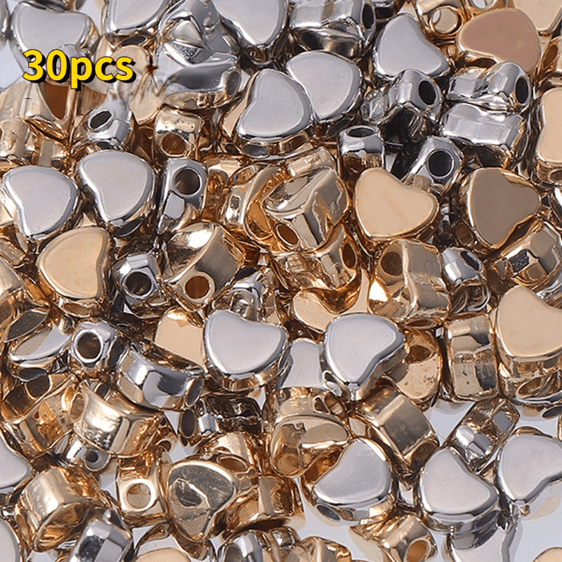 Golden Heart Spacer Beads Brass Loose Bead For Valentine - Temu