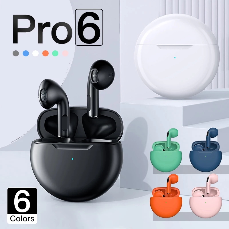 

2023 New Pro6 Tws Waterproof In-ear Hi-fi Stereo Wireless Earbuds Sports Life Headphones Gaming Headset For Iphone/android,150mah Charger Case,(30mah*2 Earbuds). Best Gifts For Man＆women.