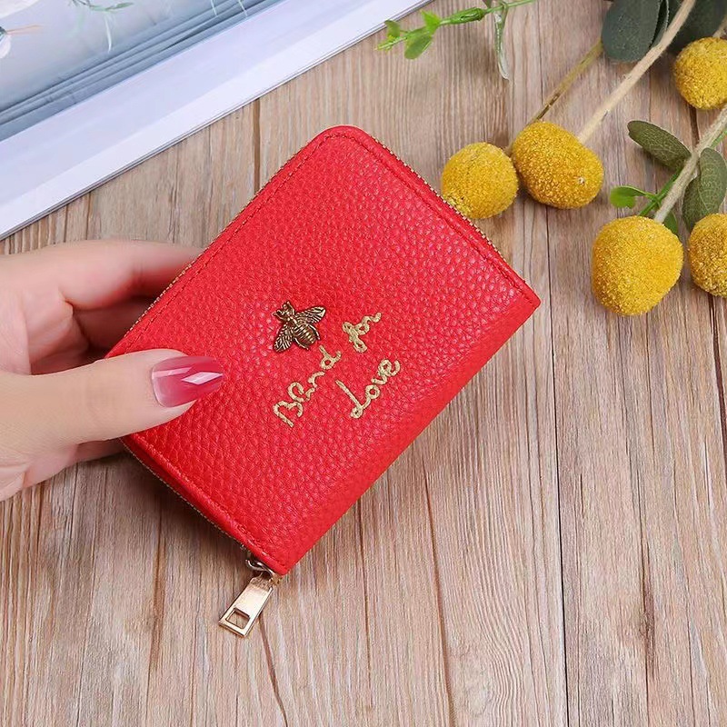 Billetera Corta Vintage Para Mujer, Monedero Con Cremallera