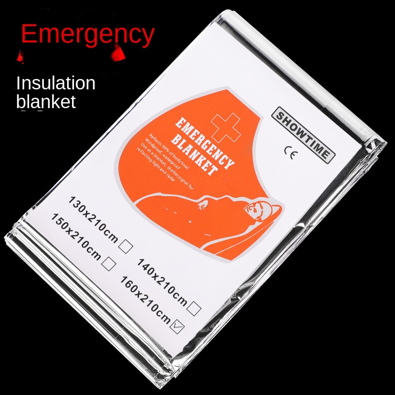 2Packs emergency polyester film insulation blanket, silver foil lifesaving  blanket, space blanket for outdoor, camping, hiking, or emergency rescue