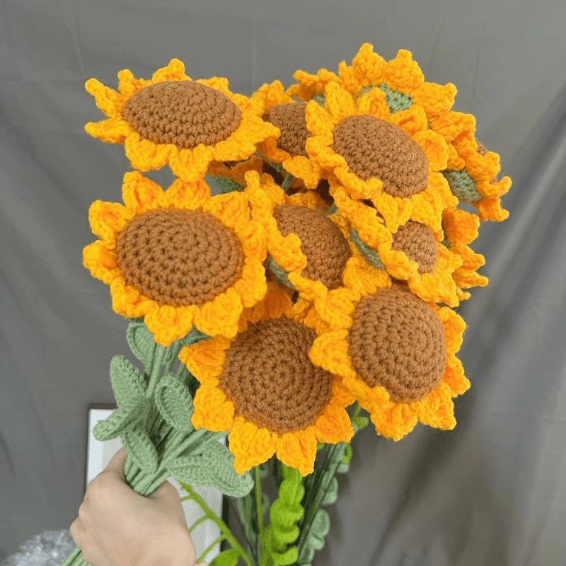 1pc Fiore Girasole Artificiale, Bouquet --te In Filato Alluncinetto, Regalo  Girasole A Maglia Finita - Casa E Cucina - Temu Italy