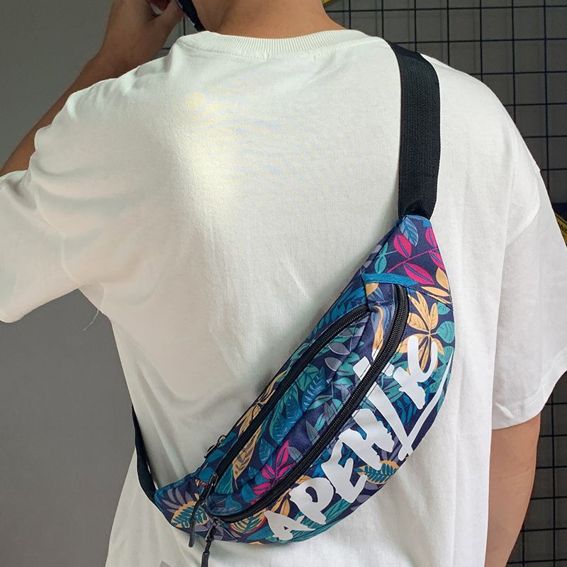 Fashion Printed Crossbody Chest Bag Versatile Casual Waist Bag