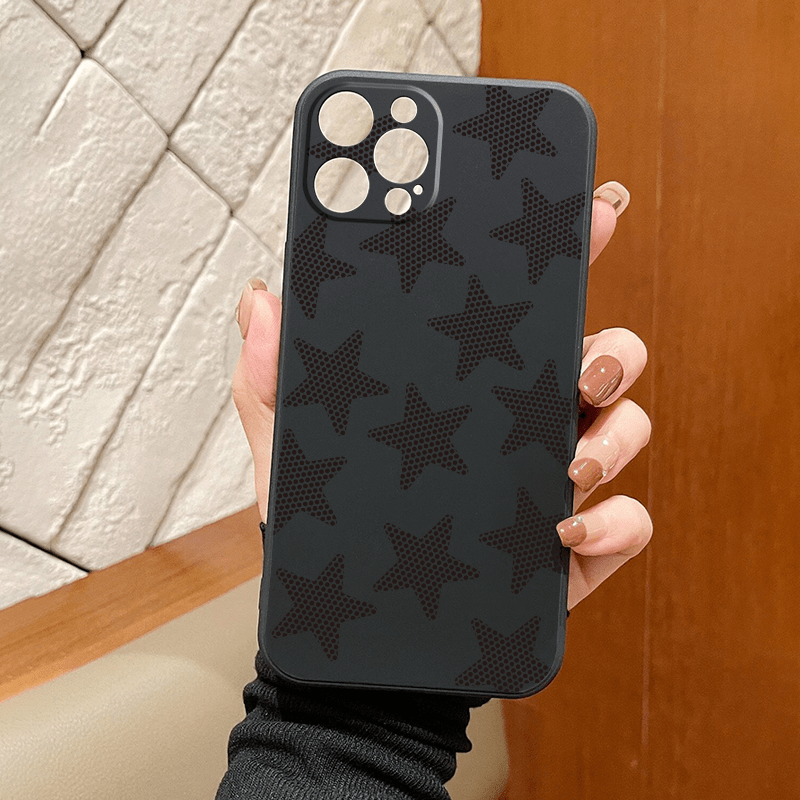 Black Pentagram Graphic Pattern Silicon Phone Case For Iphone 14