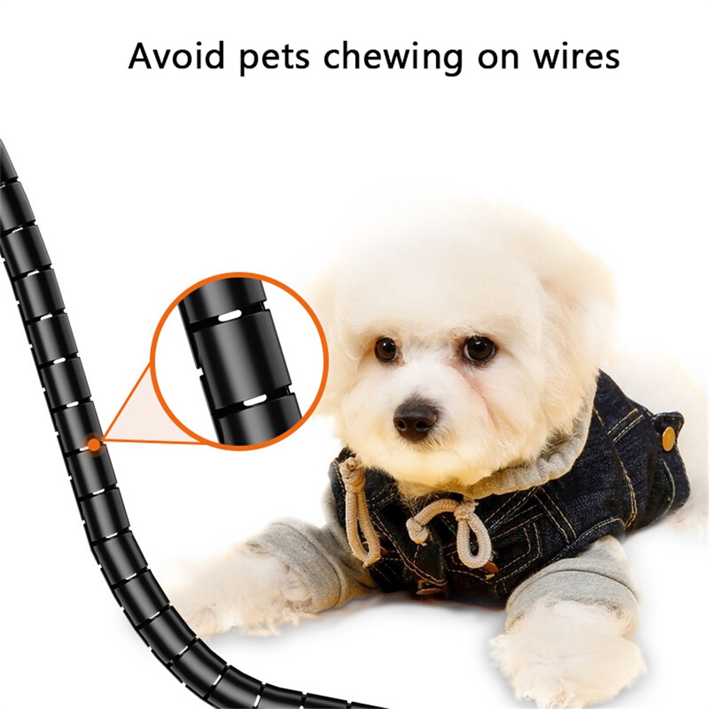  Tomonobu Protector de cable para perros y gatos, 10 pies  (305com) 1/2 pulgadas, protector flexible de alambre transparente para  mascotas, funda de cable de tubo dividido para carga USB/cable de  alimentación