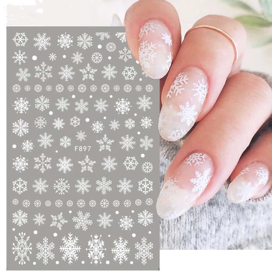 Christmas Snowflake Nail Sticker Colorful Snowflake Bronzing - Temu