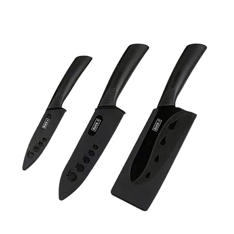 5Pc Ceramic Knife Set Black Blade Kitchen Cutlery Peeler Paring Knife set