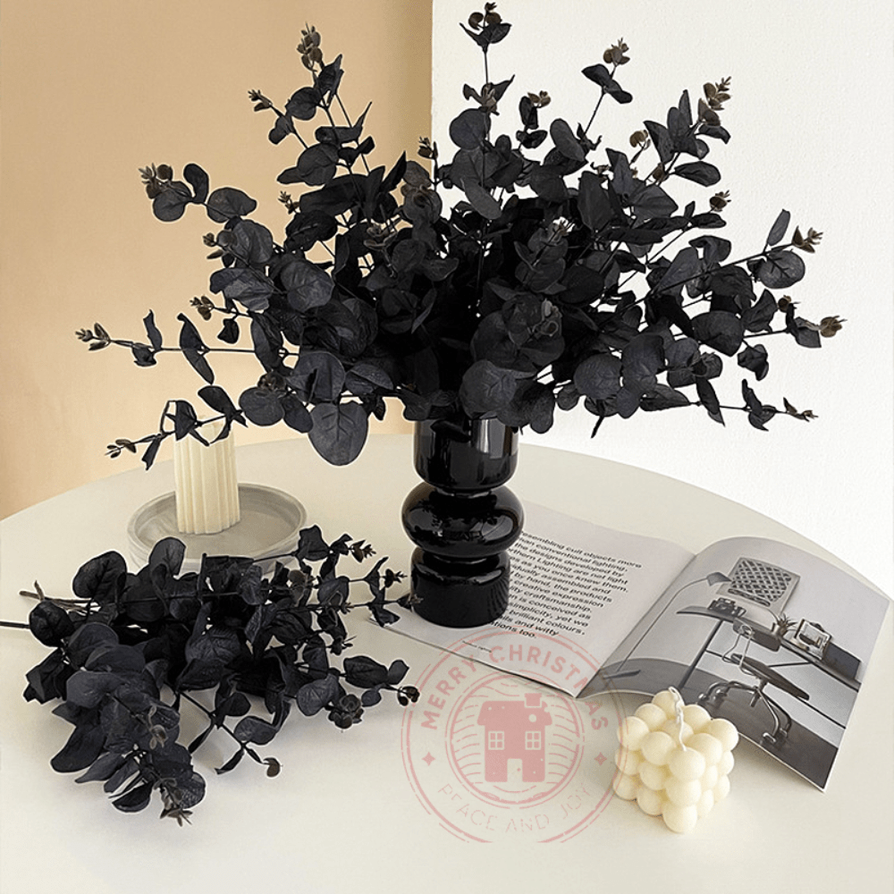 1 Bouquet Artificial Flowers Black Eucalyptus Leaf Home - Temu