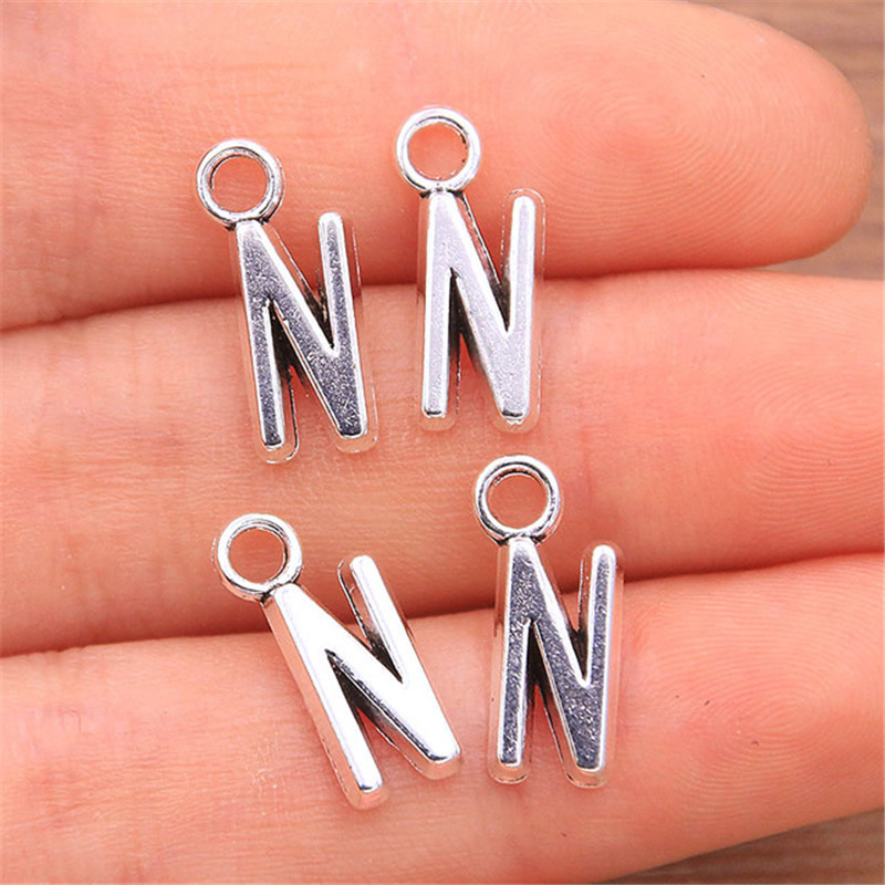 Silver letter charms hot sale for necklace