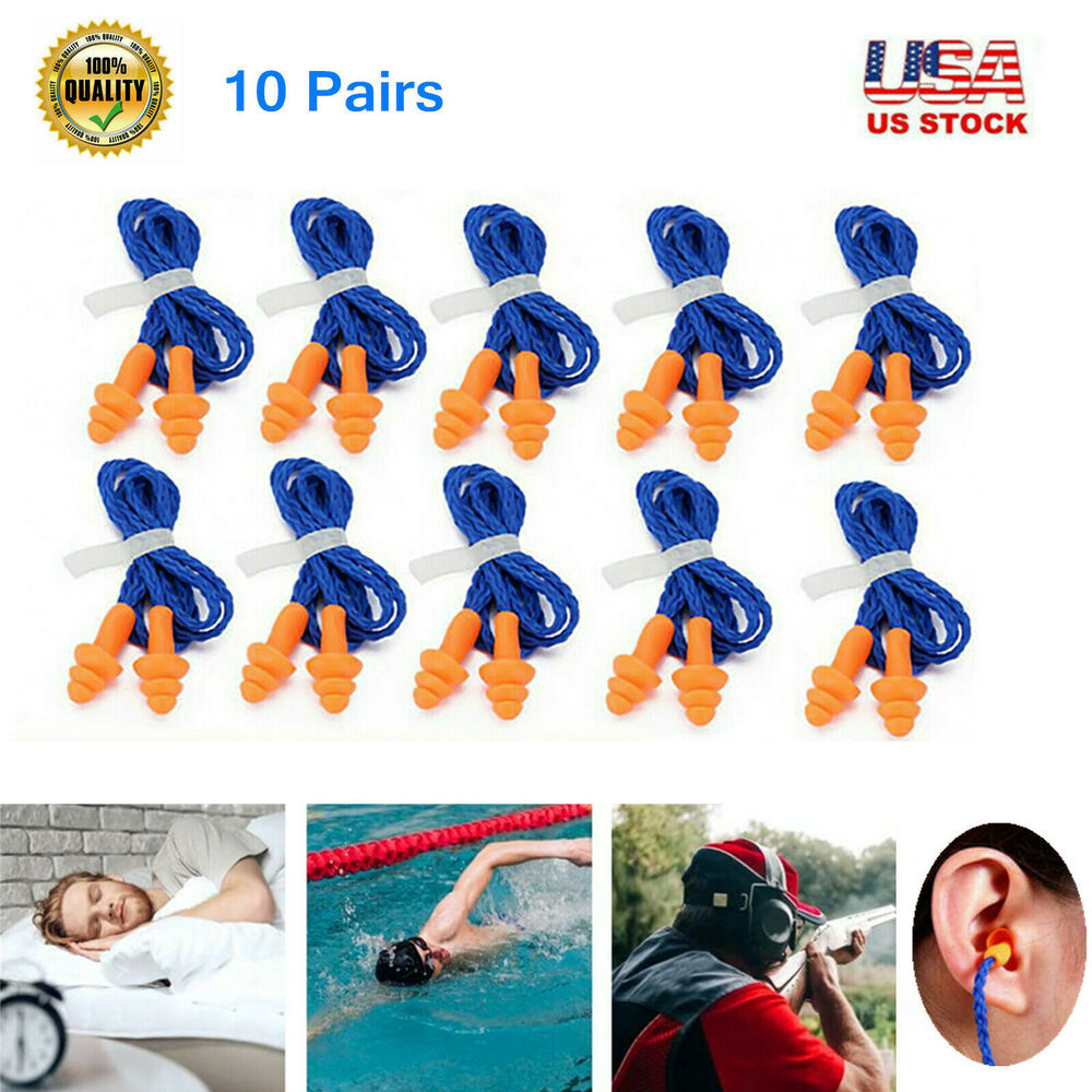 10 Pairs Reusable Earplugs for Soundproofing & Sleeping