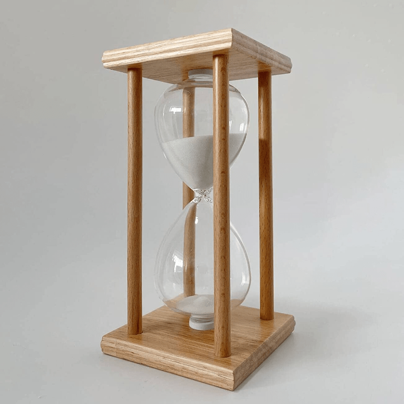 Temporizador de reloj de arena grande de 60 minutos, temporizador  decorativo de arena de madera con caja de regalo, reloj de arena negra de 1  hora