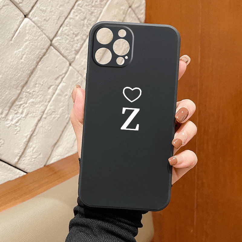 Heart & Letter X Graphic Silicone Phone Case For Iphone 11 14 13