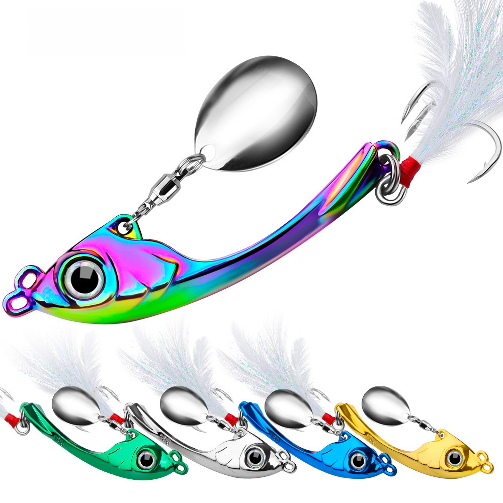 Spinner Bait Metal Vib Fishing Lure Trolling Rotating Spoon - Temu