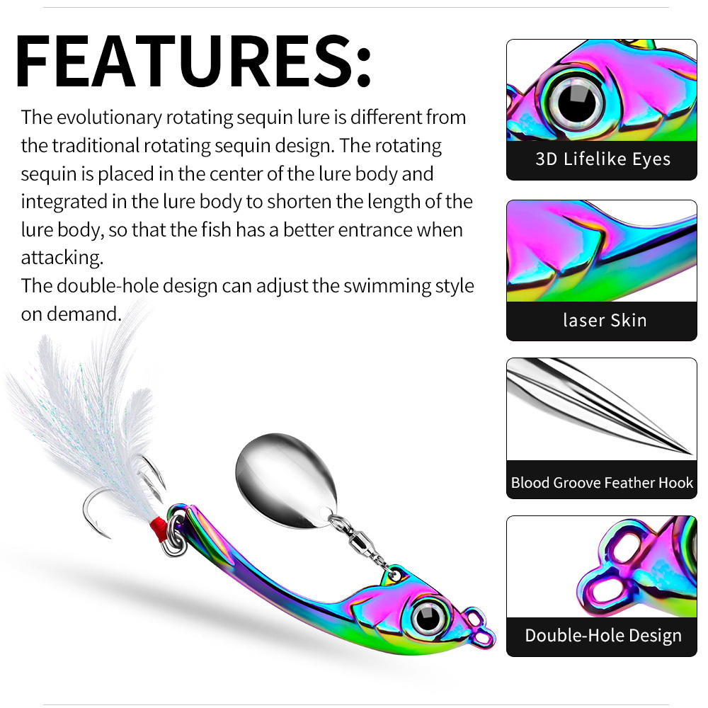 Rotating Sequin Set Feather Metal Sequins Fishing - Temu